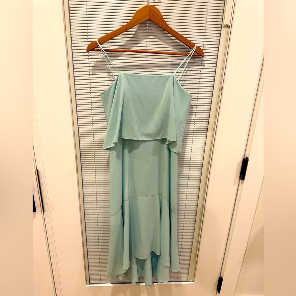 Halston MIDI asymmetrical cocktail wedding dress